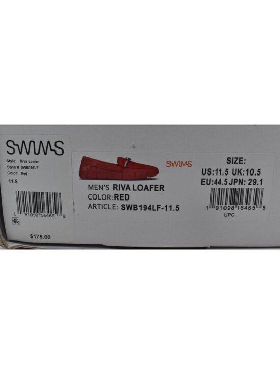 SWIMS Mens Size 11.5 Riva Red Slip On Water-Resistant Loafers Shoes